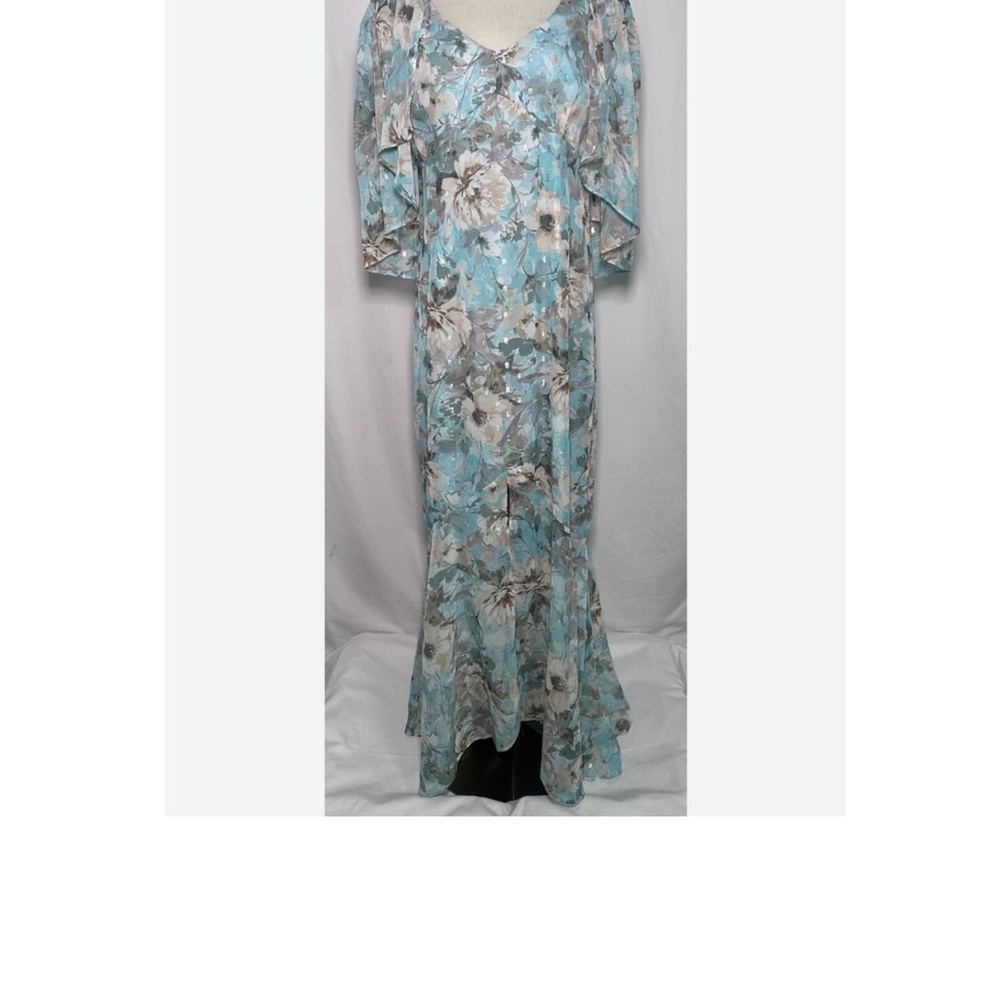 R&M Richard’s Blue and White Floral Maxi Dress